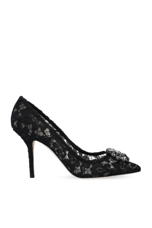 ウェディングシューズ DOLCE & GABBANA BLACK LACE BELLUCCI PUMPS Dolce & Gabbana Black Lace Bellucci Pumps Size 37 Dolce
